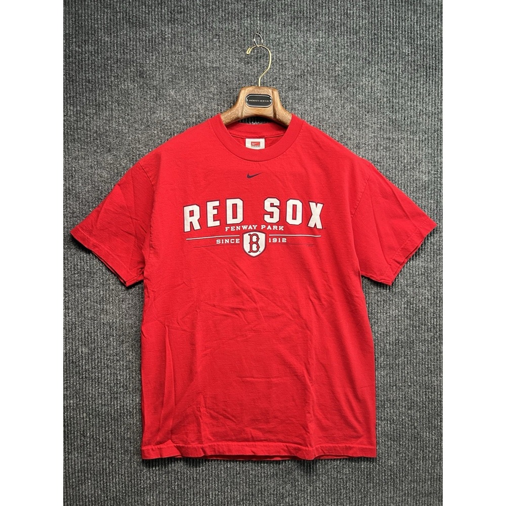 Vintage Nike Center Swoosh Boston Red Sox T Shirt 2007 MLB Red Size L Gray Tag
